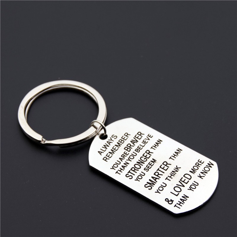 925 Silver Plt 'You Are Braver Stronger Smarter Than You Believe' Keyring A 