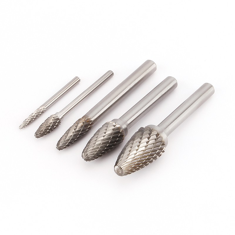 Tungsten Steel Solid Carbide Burrs Rotary Files F Type Long Handle Single Slot