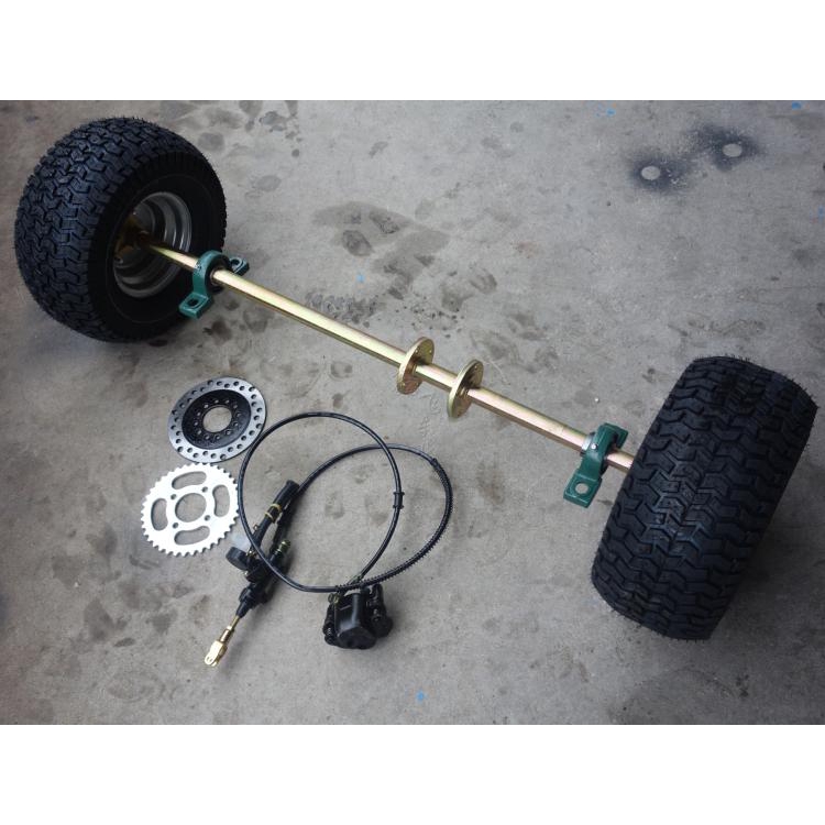32" inch Complete Rear Axle Kit Wheel Hub Chain Brake ASSY 7" Wheels ATV Gokart 
