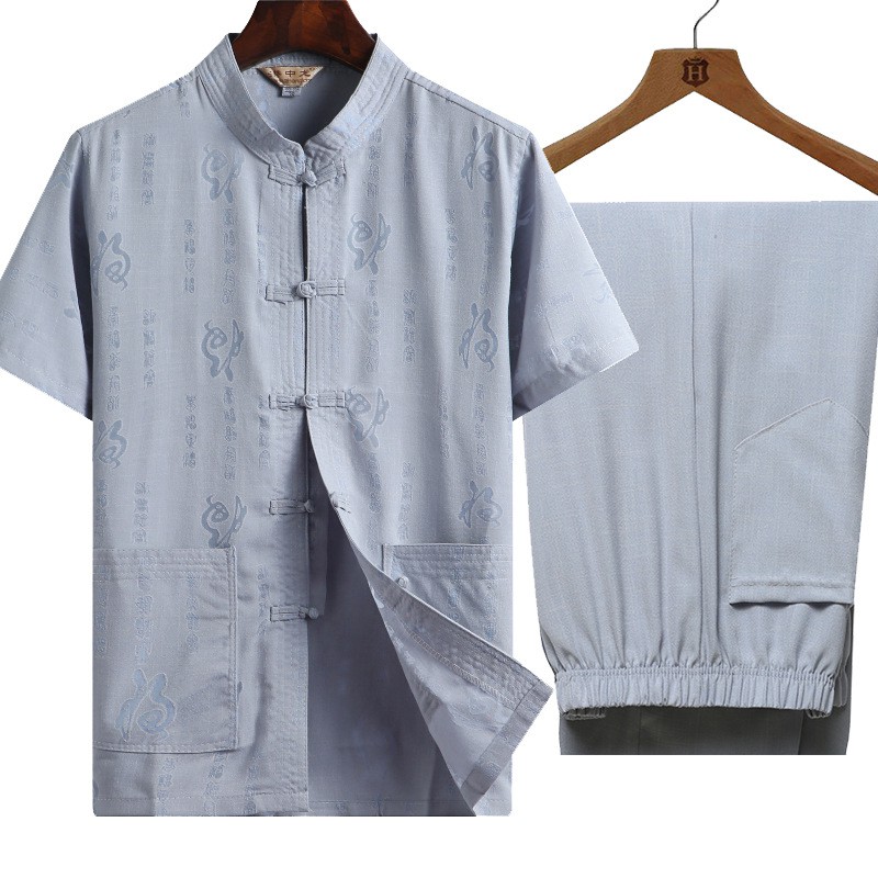 Tang Suit Chinese Traditional Wear Costume Hanfu CNY Style Shirt Chinese Cheongsam Dress men clothes New Year 新年衣服 Couple Plus Size Oversized China dresses Garment Clothing Blouse 唐装汉服漢服唐裝中国风中國風男裝 Han Set Wedding Dress Birthday Grandpa Old Man Top 804