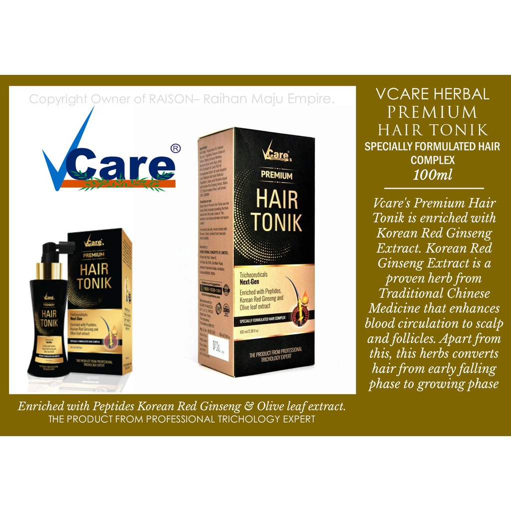 VCARE HERBAL PREMIUM HAIR TONIK SPECIALLY FORMULATED HAIR COMPLEX 100ml |  Shopee Malaysia