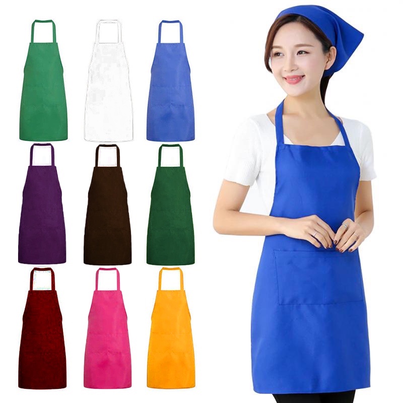 2 Large Pockets Pouch Cooking Apron Anti Stain Oil Proof Bibs Chef Waiter Cafe Restaurant Barber Household Tools