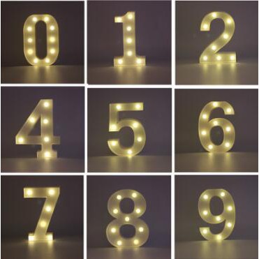7 LED Decorative Light up Numbers 0-9 Numerals for Birthday Wedding Party Bar Bedroom Wall Hanging Decor 