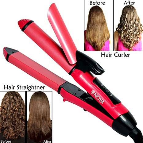 Nova Hair Straightener Pelurus Rambut Elektrik Alat Kerinting Rambut Hair  Curler Iron Hair Styling Tools (2 IN 1) | Shopee Malaysia