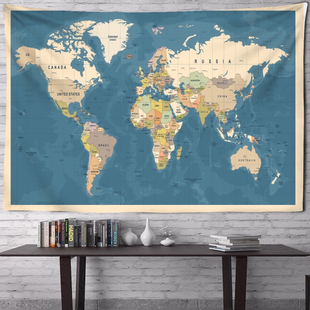 World Map Tapestry Map Tapestry Wall Hanging Hippie Psychedelic Decorative Wall Carpet Bed Sheet Bohemian Hippie Home Decor