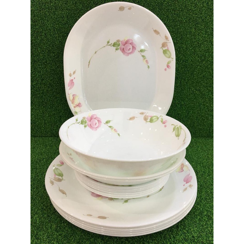 (Ready Stock!!) Corelle Country Rose 16pc Dinnerware Set (16ARSMS) Livingware Dinner Serve Set