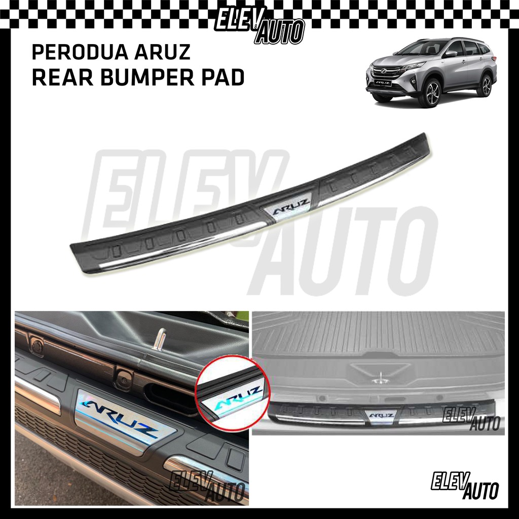 Perodua Aruz Premium Bumper Guard Bumper Pad with Chrome 