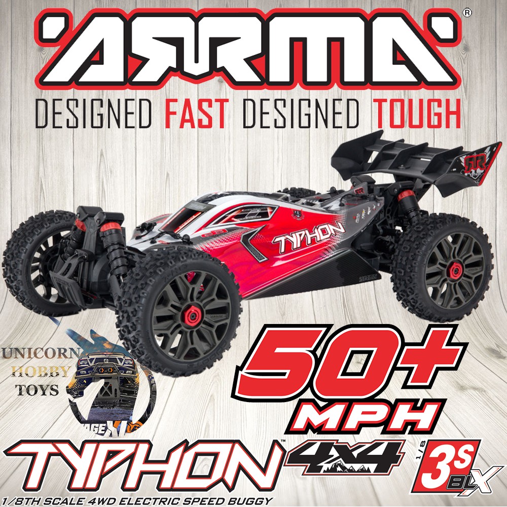 ARRMA Typhon 3S BLX Brushless v3 RC Car 4WD Buggy Spektrum SLT3 2.4GHz
