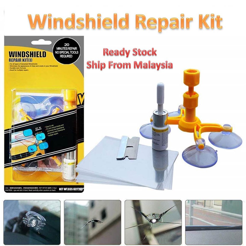 Kit Tampal Retak Cermin Kereta / Windshield repair kit ...