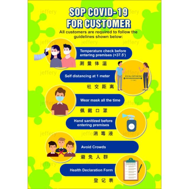 Sticker SOP COVID-19 guideline poster | Shopee Malaysia