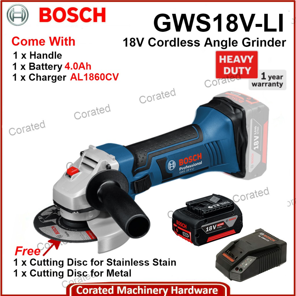 Bosch GWS 18 V-LI 18 Volt Professional Cordless Angle Grinder