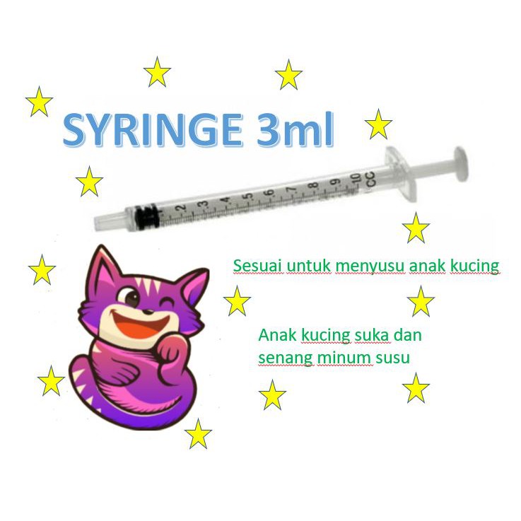 Picagari 3ML / 5ML / 10ML Syringe bagi Kucing Susu / Ubat  Shopee 