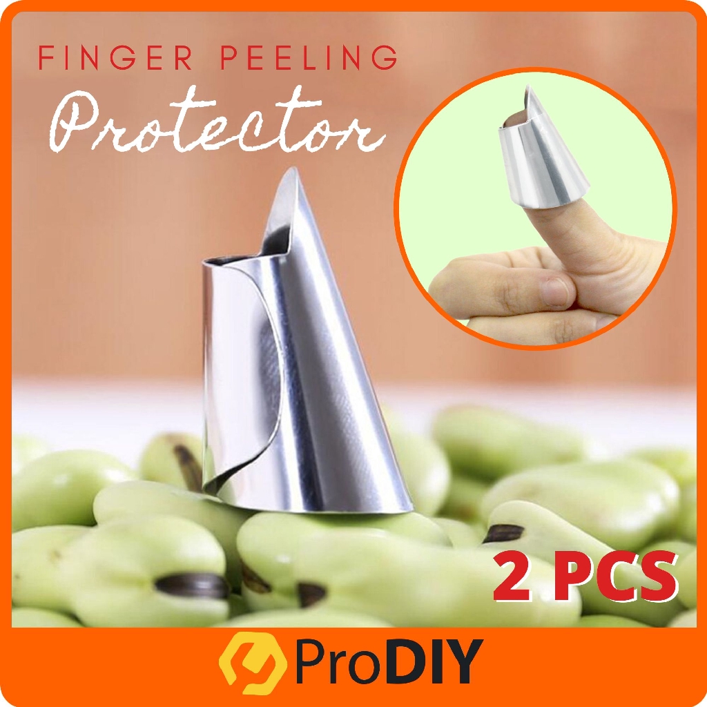 Finger Protector Slicing Cutting Stainless Steel Finger Guard Cutting Dicing Peeling Skinning Vegetables and Peanuts