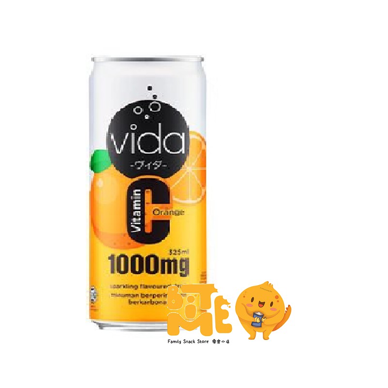 VIDA C 1000MG VITAMIN C SPARKLING DRINK 325ML FLAVOUR LEMON ORANGE