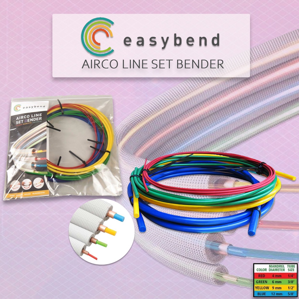 (Full Kit) Easybend Airco Line Set Bender For Soft Copper 1/4" 3/8" 1/2