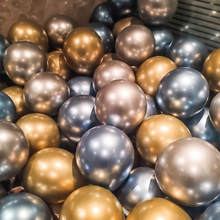 [Ready Stock]•12 INCH METALLIC BALLOON• CHROME LATEX BALLOON 12“加厚金属色气球