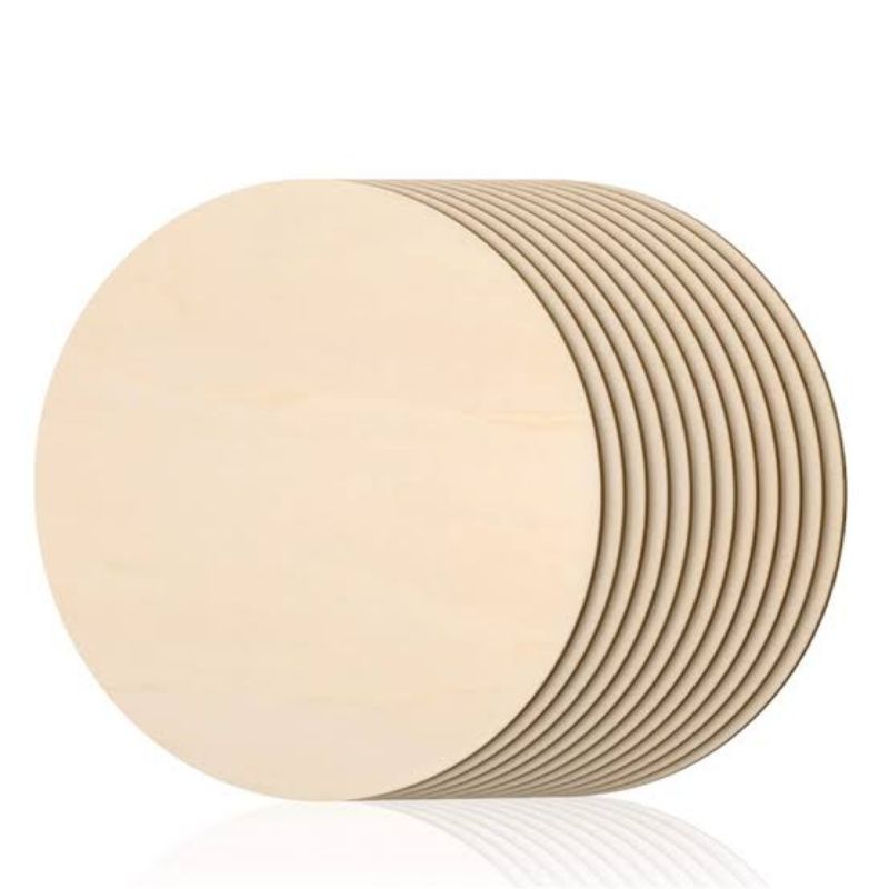 Sustainable Crafts-2pieces Round/Circle Baswood Plywood for Art and Crafts 3mm thickness