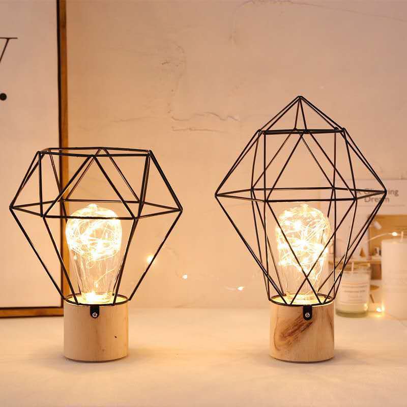 decoration lampu tidur table lamp Nordic ins kaktus kawat decoration lampu tidur table lamp Nordic ins kaktus kawat