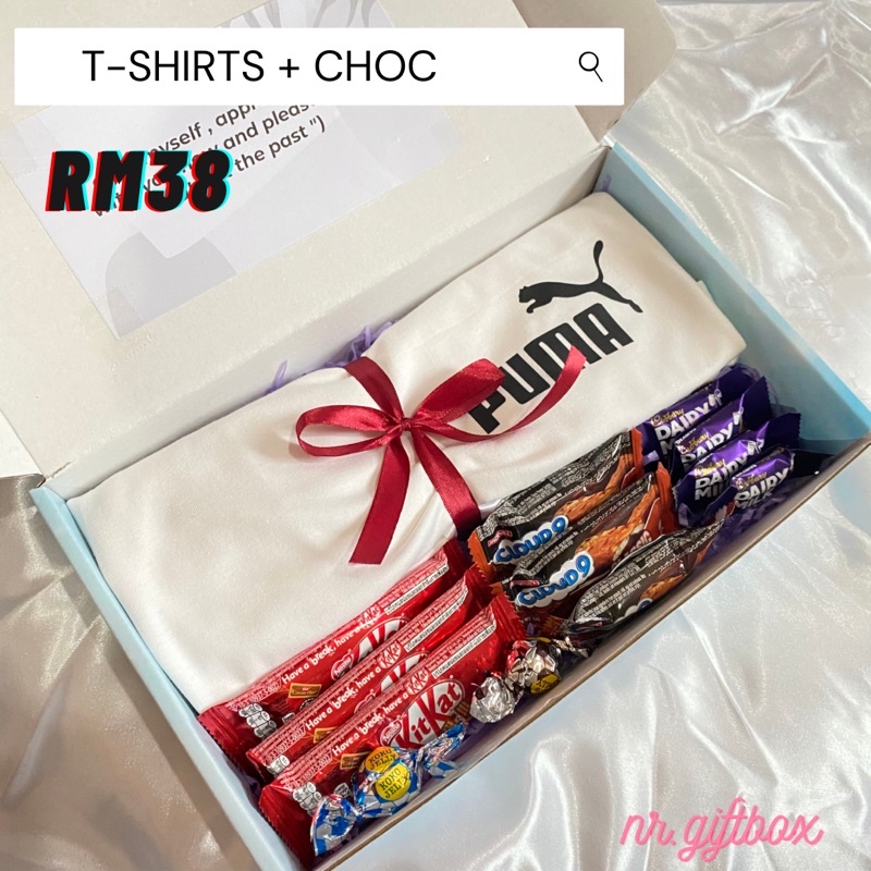 Buy Set T Shirt For Him Her Gift Box Surprise Box Birthday Gift Valentines Gift Chocolates Box Bouquet Seetracker Malaysia