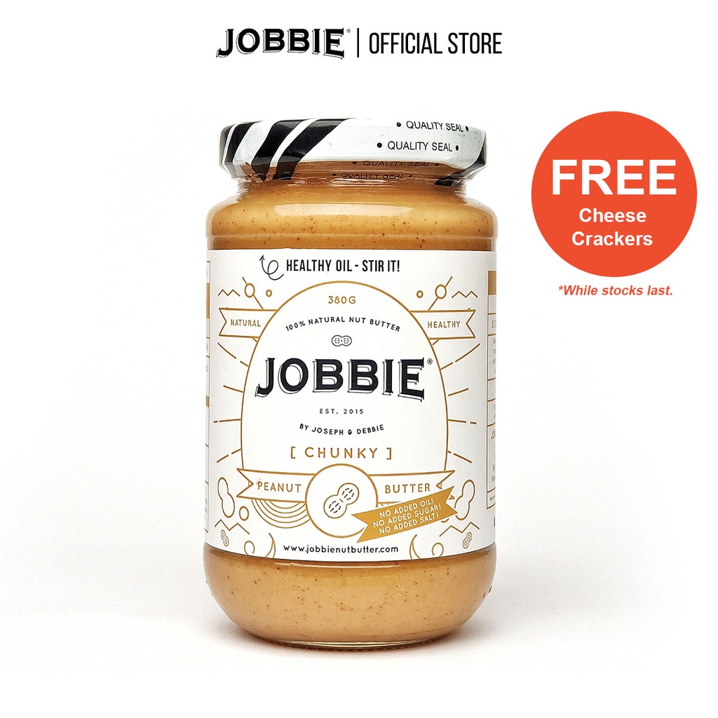 JOBBIE Peanut Butter - Chunky Pure (380g) | Shopee Malaysia