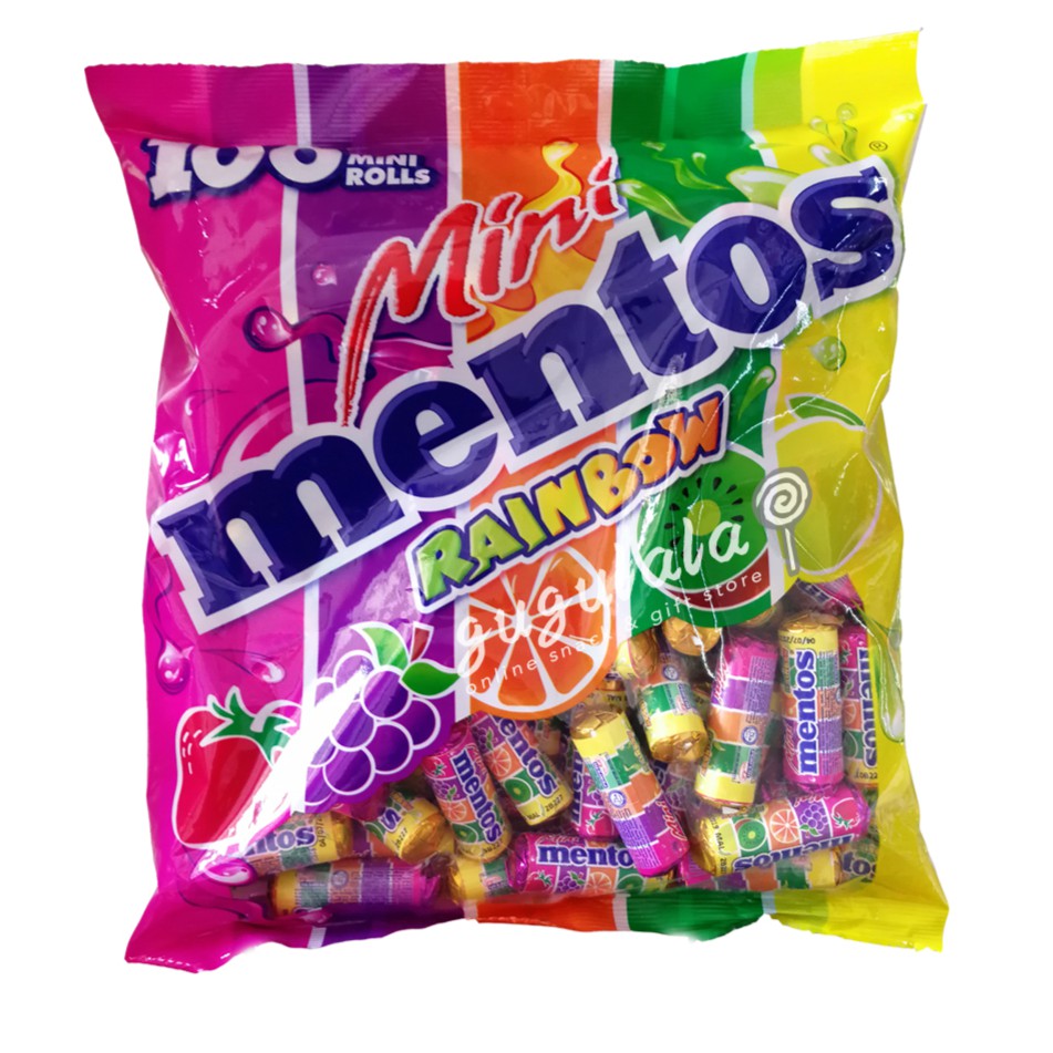 Mini Mentos Mint / Rainbow / Fruit 100's | Shopee Malaysia