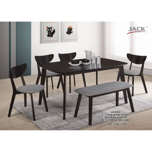 Meja makan simple set 4 1 with bench chair Shopee Malaysia