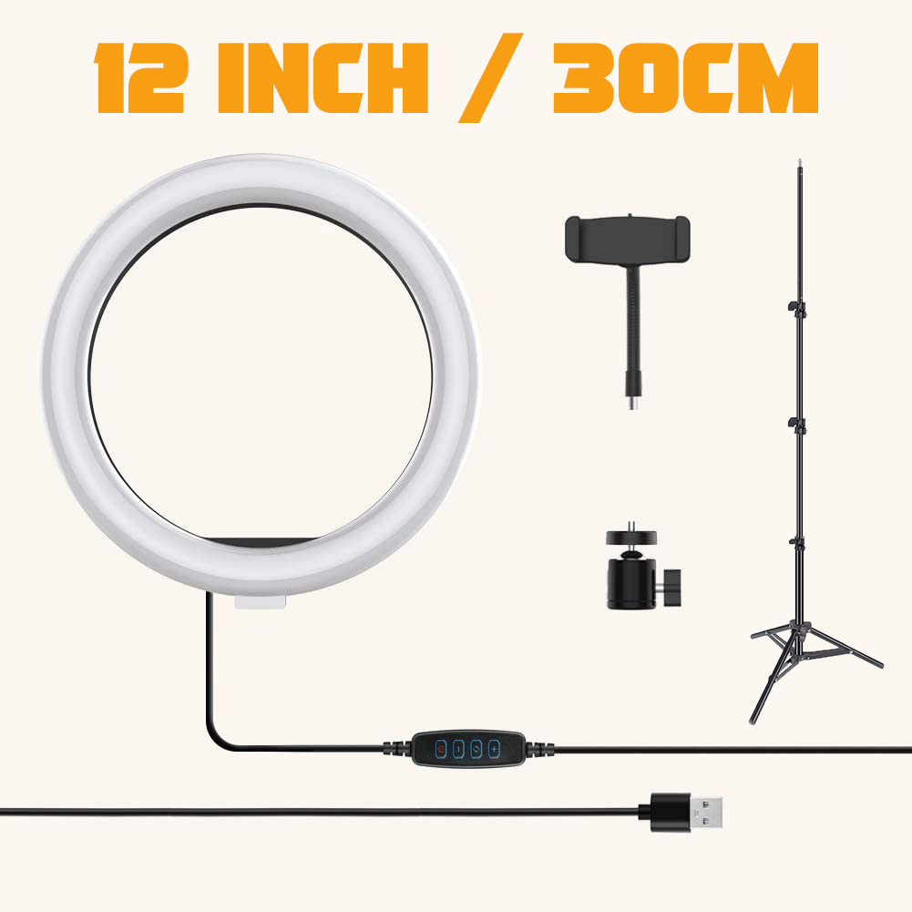 16 / 20 / 26 / 30 CM RING FILL LED LIGHT SELFIE LED RING LIGHT 120CM TRIPOD STAND FOR PHOTOGRAPGY VIDEO LIVE STREAMING