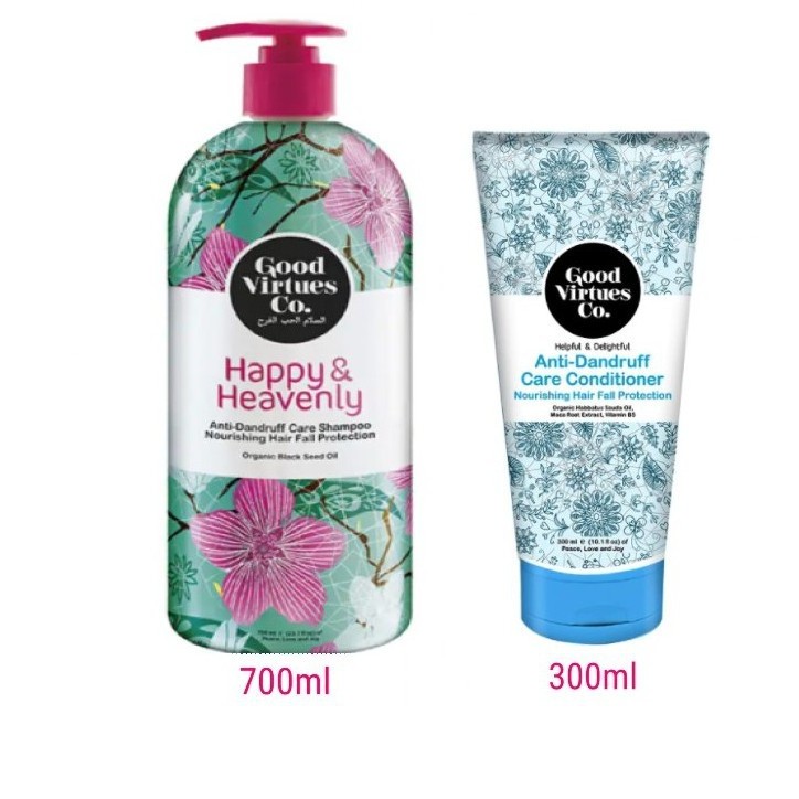 GOOD VIRTUES CO. AntiDandruff Shampoo 700ml/Conditioner 300ml (Exp
