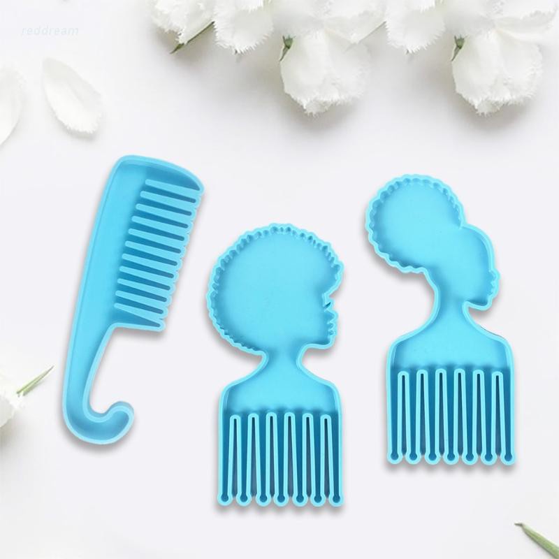 REDD African Men Women Heads Shaped Combs Epoxy Resin Mold Silicone Mould DIY Crafts Casting Tool