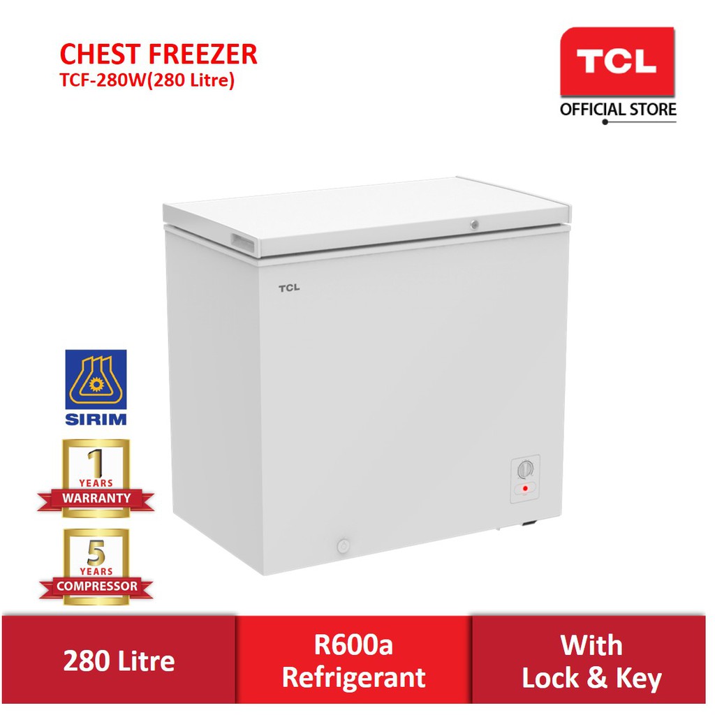TCL Chest Freezer with Roller (280L) TCF-280W