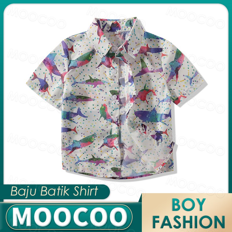 Budak Kemeja  Batik  Kids Whale Pattern Shirt Baju Melayu 