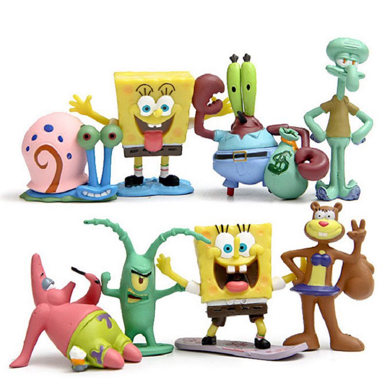 8pcs Set Spongebob Squarepants Patrick Star Squidward Tentacles Pvc Figure Toys Gifts For Kids Shopee Malaysia - patrick star prank roblox high school