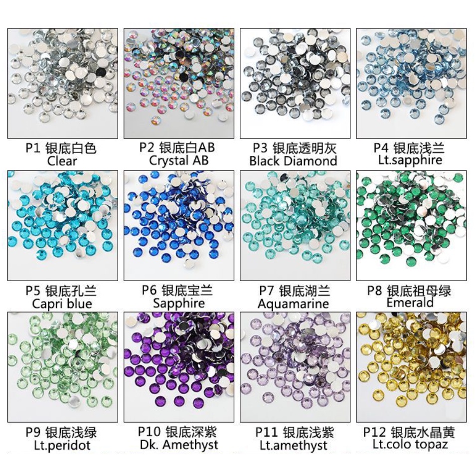 [1000 PCS] Rhinestone 3mm Gems Henna Beads Tasbih Nail Beads Gem Tasbih Nail Art Gem Non Hotfix [P01-P50]