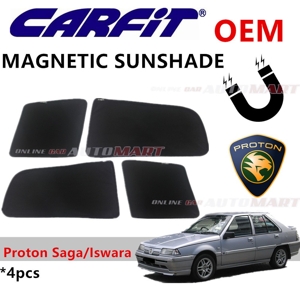 CARFIT OEM Magnetic Custom Fit Sunshade For Proton Saga/Iswara (4pcs)