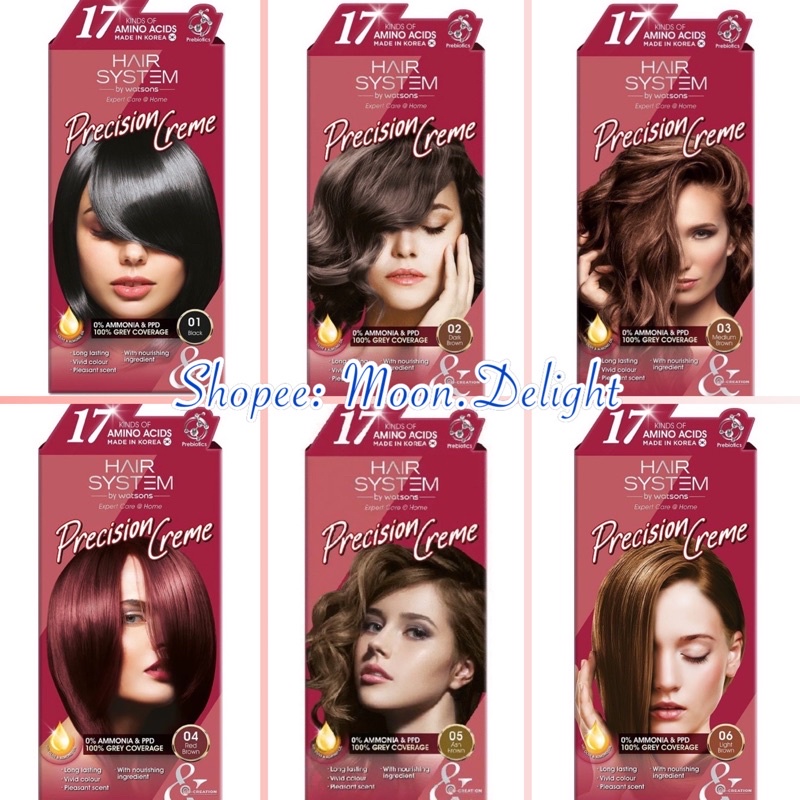 ReadyStockHair System by Watsons Professional Salon Care Precision Creme Black Dark Medium Red Ash Light Brown Color