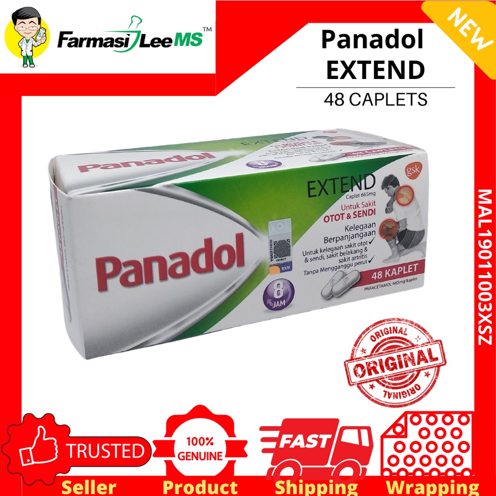 Panadol Extend for Muscle and Joint Pain Relief 48 Caplets (Exp 01/