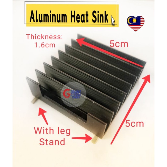 Heatsink 50mm*50mm*17mm Aluminium Clear Anodized Black Aluminum Heat