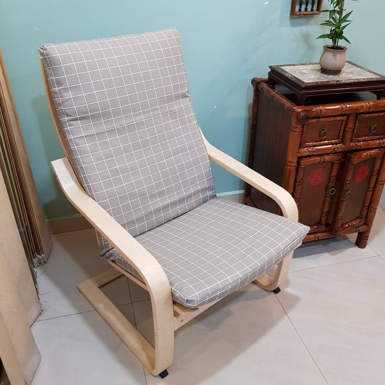 Ikea Poang Chair Cover Cushion Cover Grey Shopee Malaysia
