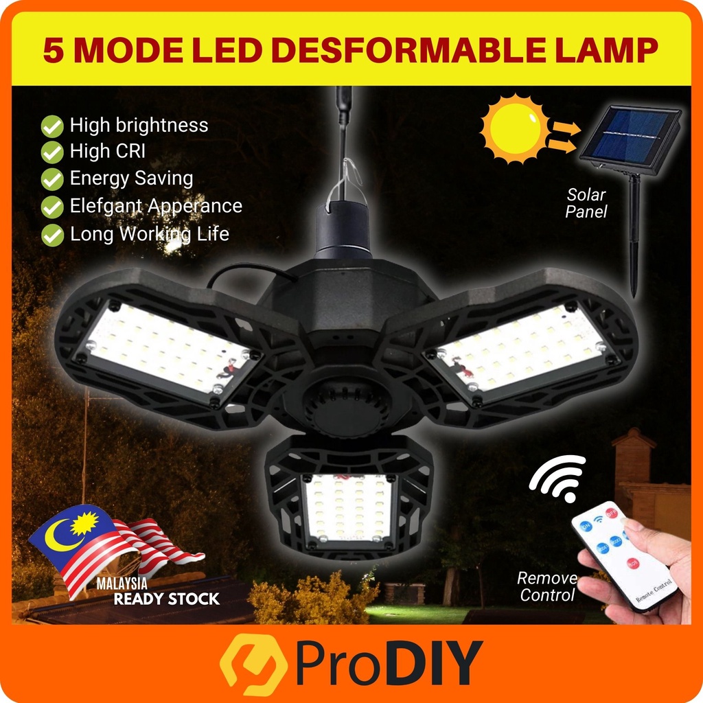5 Mode LED Deformable Lamp + Solar Panel + Remote Control Lampu Solar Boleh Lipat ( XF-701A )