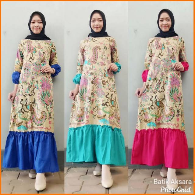 Model Baju Gamis Batik Rempel - Gamis Batik Wanita Terbaru ...