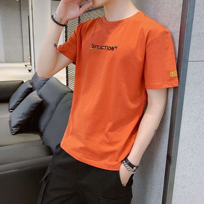 orange shirt men's outfit