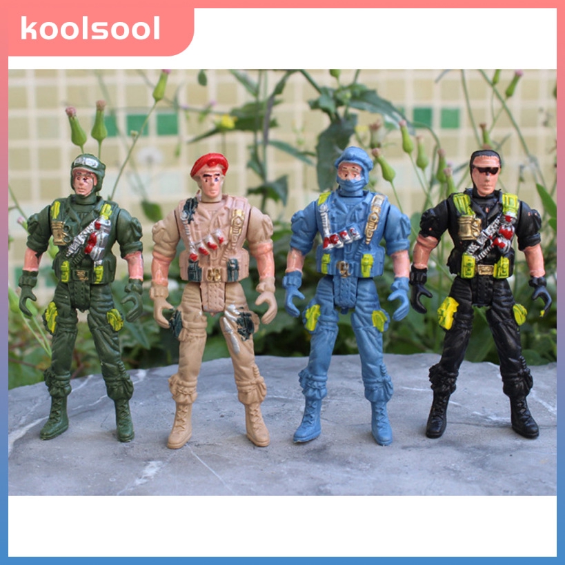 5pcs 9cm Paratroopers Action Figures Army Men Soldier Military Playset 