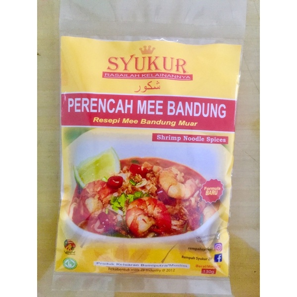 Perencah Mee Bandung Syukur 130g 500g 1kg Shopee Malaysia