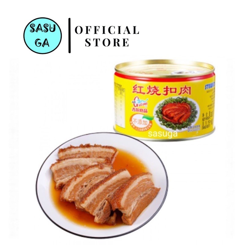 现货 古龙红烧扣肉 午餐肉 红烧排骨 五香肉丁 香菇肉酱 红烧猪肉non Halal Shopee Malaysia