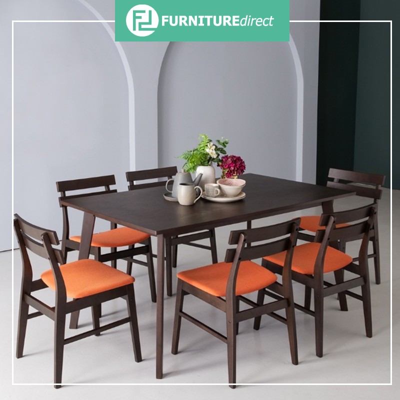 Furniture Direct AUGUSTUS solid wood 6 seater dining set/ set meja makan/ meja makan