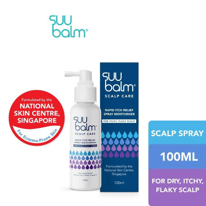 Suu Balm Rapid Itch Relief Scalp Spray Moisturiser 100ml - For Dry, Itchy, Flaky Scalp
