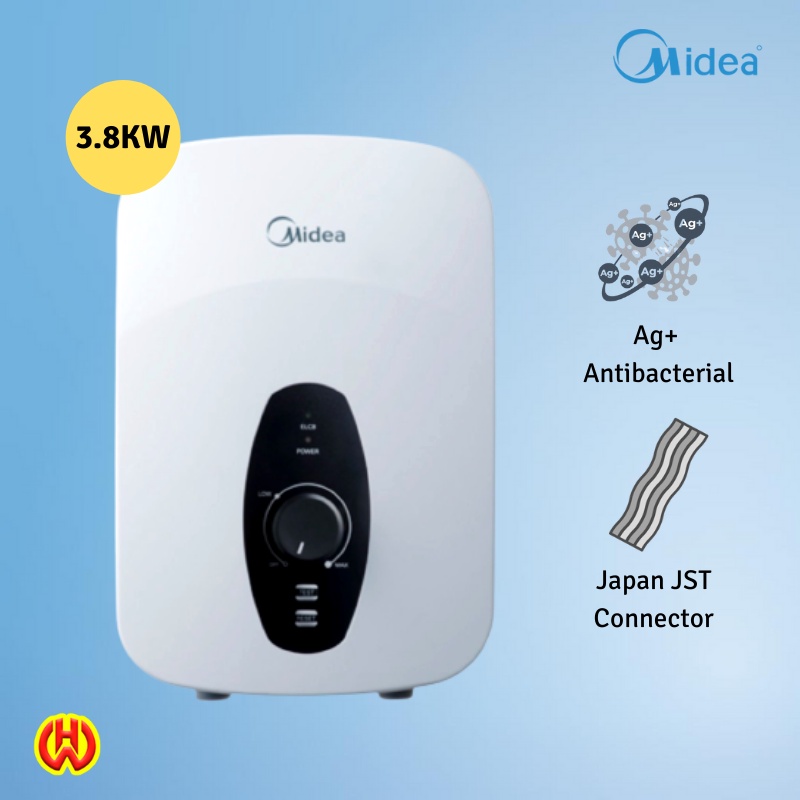 Midea 3.8KW Water Heater Without Pump Ag+ Antibacterial Electric Instant Heater MWH-38Q