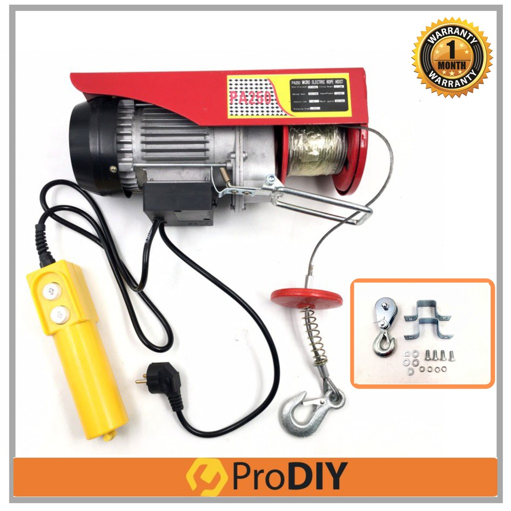 PA250/125 Wire Rope Mini Electric Hoist (600w) Shopee Malaysia