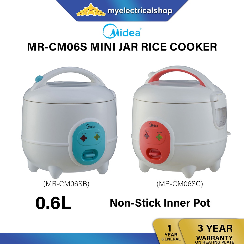 Midea MR-CM06SB (Blue)/ MR-CM06SC (Red) 0.6 L Mini Rice Cooker Jar Rice Cooker MR-CM06S