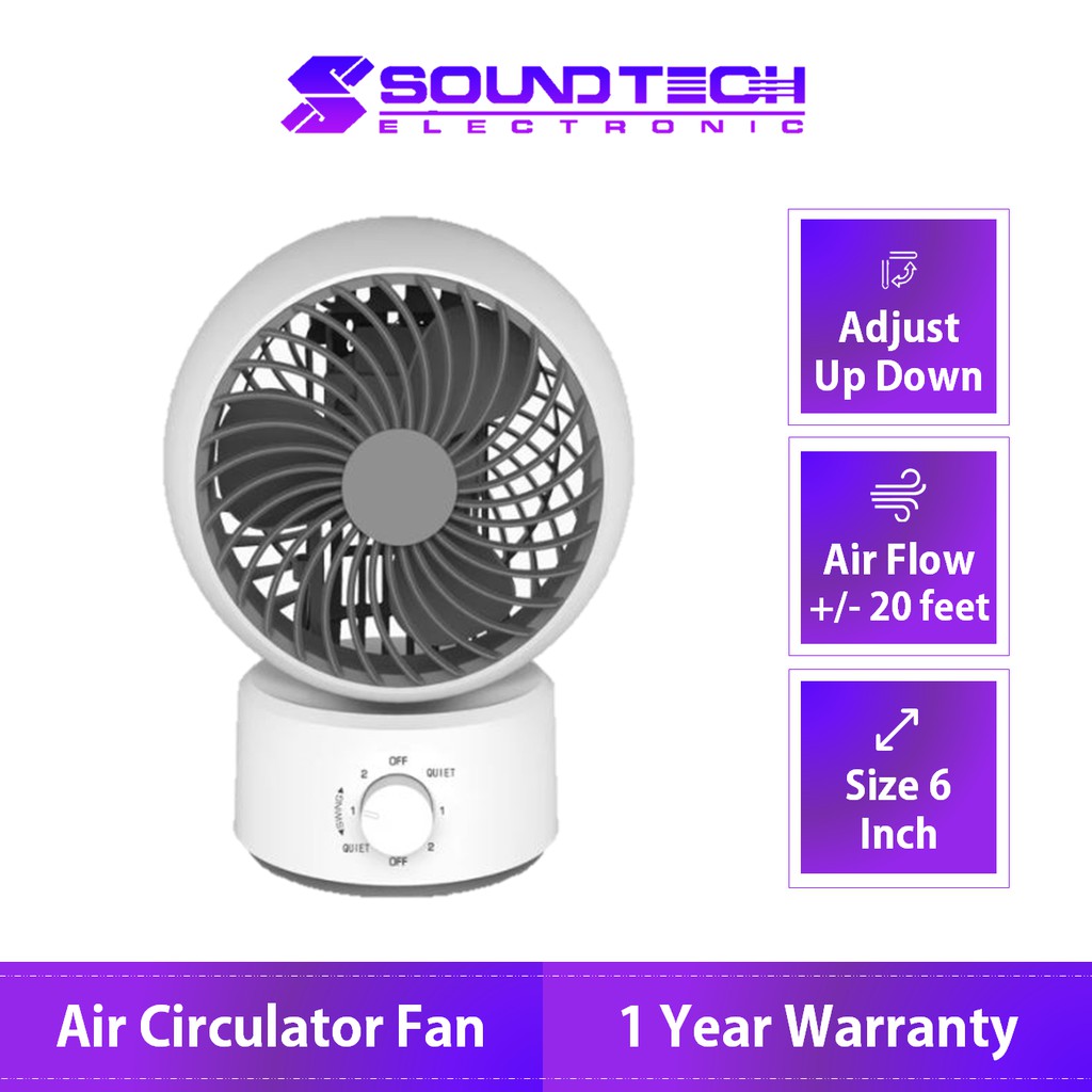 Soundteoh 6 Inch Air Circulation Fan ACF-6 | Stand Fan | Table Fan | Study Fan | Mini Fan | Fan | Kipas | Kipas Stand